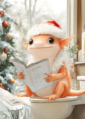 Christmas Axolotl Lizard Toilet