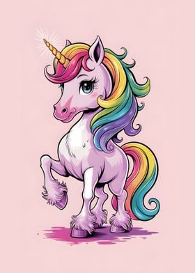 Rainbow Unicorn Illustration