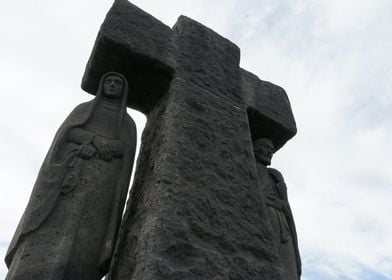 Stone Cross Sculpture