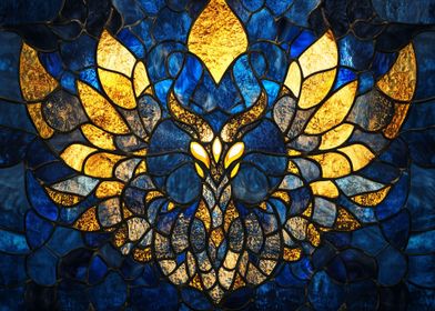 Golden Wings: Stained Glass Brilliance