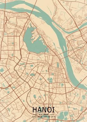 Hanoi Vintage Map