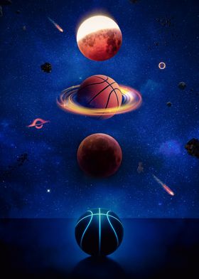 The universe of Planet Basketball  in Space