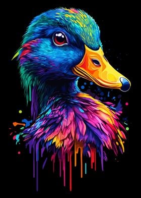 Pop Art Rainbow Duck