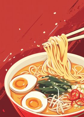 Ramen Bowl Illustration