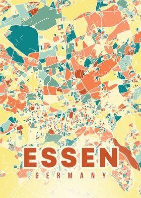 Colorful Essen City Map