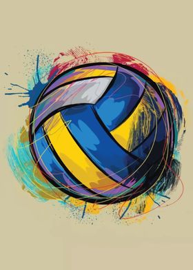 Volleyball Ball Art