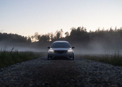 SAAB 9-3 in the fog