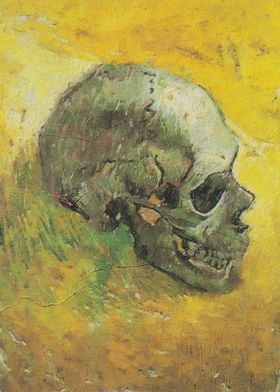 Skull on Yellow Background