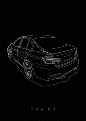 BMW M3 Line Art