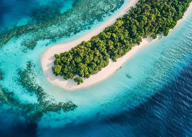 Tropical Island Aerial View