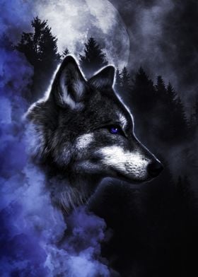 Wolf Under Moonlight