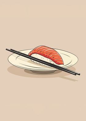 Salmon Sushi Illustration