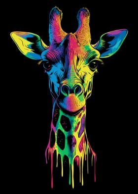 Pop Art Rainbow Giraffe