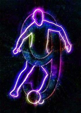 Neon Soccer Player 9