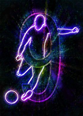 Neon Soccer Player 9