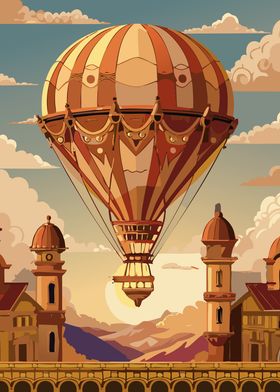 Hot Air Balloon Vector Art