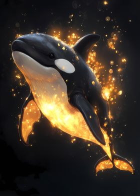 Orca in Golden Light