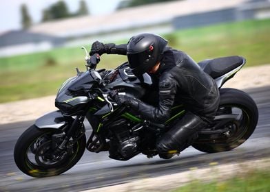 Motorcycle Rider on Track