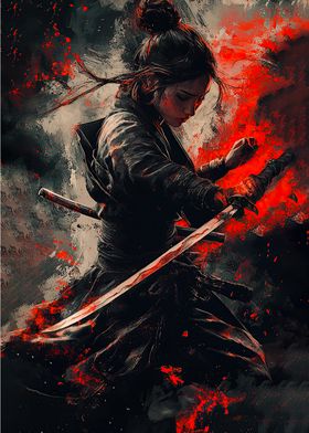 Samurai Woman with Sword