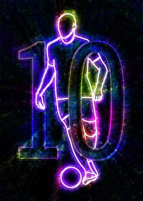 Neon Soccer Player 10