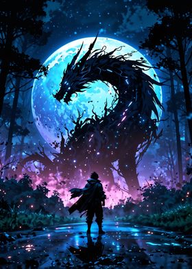 Moonlit Dragon Confrontation