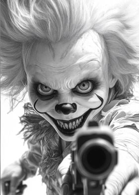 Creepy Clown with Gun