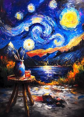 Starry Night Landscape