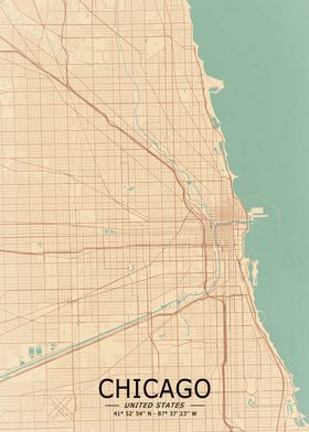 Chicago Vintage Map