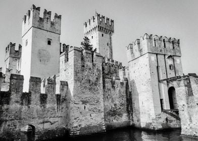 Sirmione Medieval Castle by Water Lake Garda