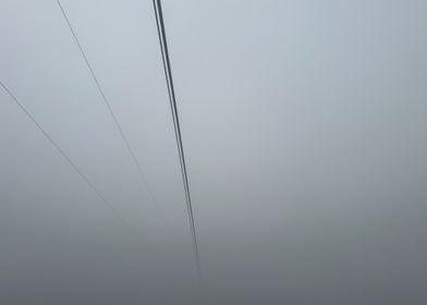 cable car in the fog