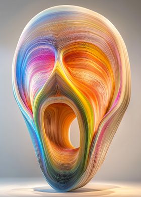 Abstract Scream Sculpture