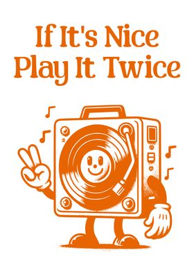 Play It Twice Retro Record Player Mascot