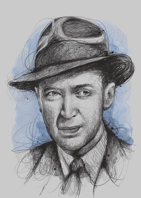 James Stewart in scribble art