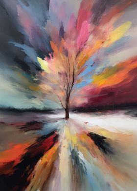 Abstract Tree Painting