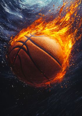 Flaming Basketball