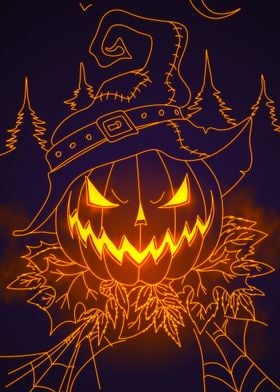 Halloween Pumpkin Scarecrow