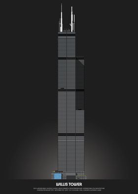 Willis Tower Architecture Illustration