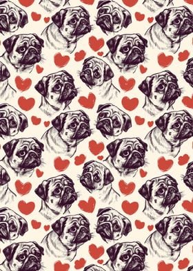 Pug Love Pattern