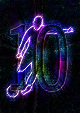 Neon Soccer Player 10