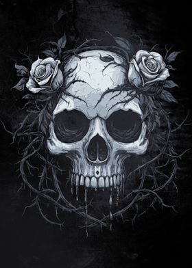 Skull with Roses - Gothic