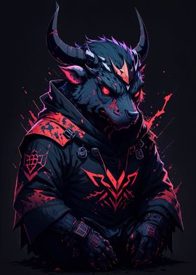 Dark Anthropomorphic Bull