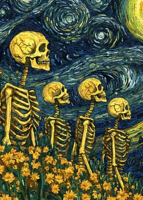 Skeletons Starry Night