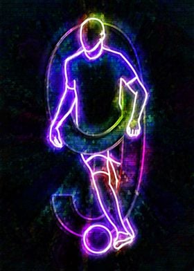 Neon Soccer Player 9