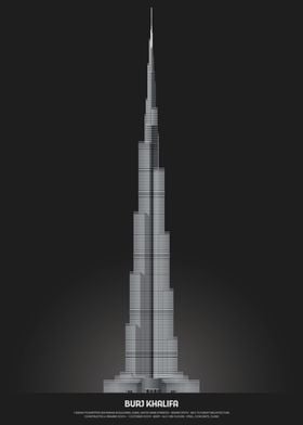 Burj Khalifa Architecture Illustration