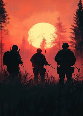 Soldiers at Sunset