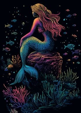 Mermaidcore Rainbow Mermaid