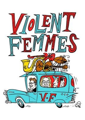 Violent Femmes Band Illustration