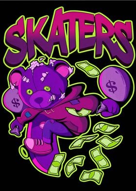 Skater Bear with Money