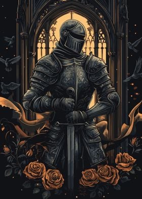 Knight in Armor with Roses