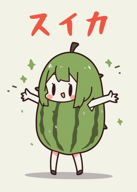 Kawaii Watermelon Girl